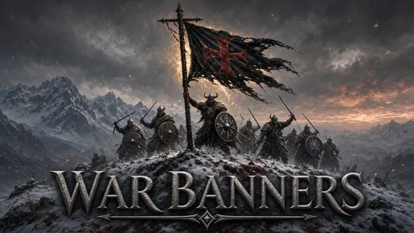 Cover art for War Banners, a Skyrim mod: craftable war standards that rally followers